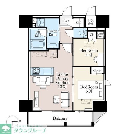 ザ・ライオンズフォーシア町屋の物件間取画像